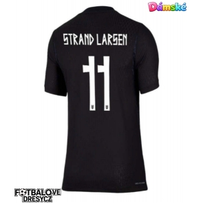 Norsko Jorgen Strand Larsen #11 Dámské Venkovní Dres MS 2026 Krátký Rukáv Norsko Jorgen Strand Larsen #11 Dámské Venkovní Dres MS 2026 Krátký Rukáv